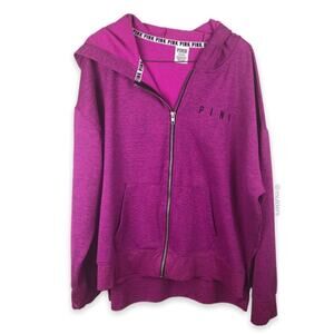 Victoria's Secret PINK Long Sleeve Purple Space Dyed Zip Up Hoodie Sweatshirt